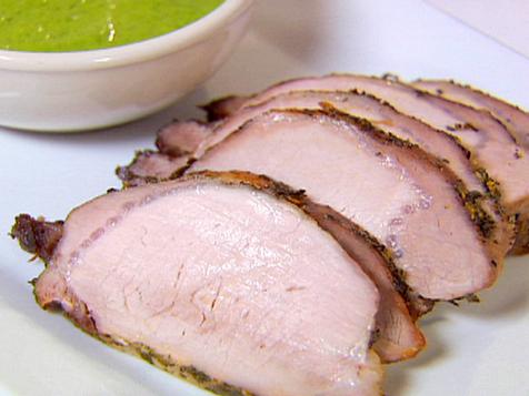 Herb Roasted Pork Loin with Parsley Shallot Sauce