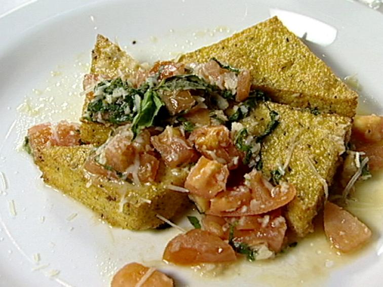 Fried Polenta with Tomato Basil Sauce Recipe Food Network