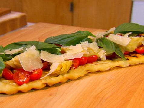 Grilled Pizza with Tomatoes, Basil, and Artichokes