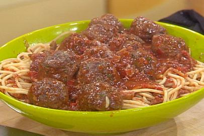 Big Beef Meatballs with Bucatini