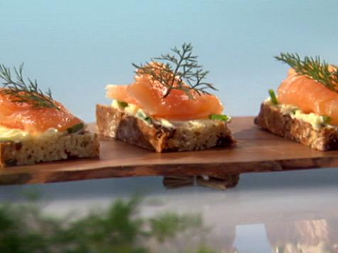 Smoked Salmon on Irish Soda Bread with Chive Butter