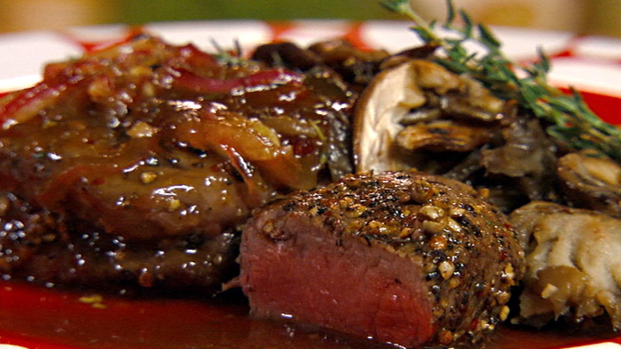 Steak with Peppercorn Crust