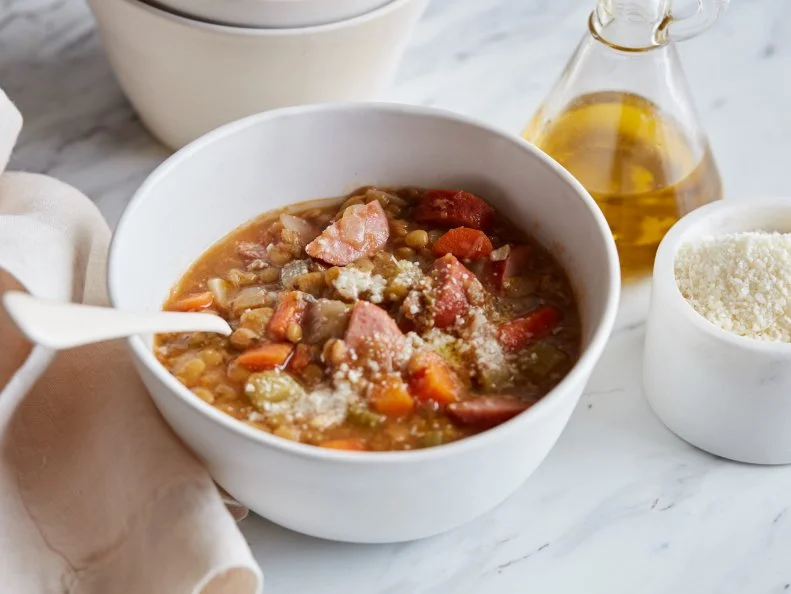 Ina Garten’s Lentil Sausage Soup.