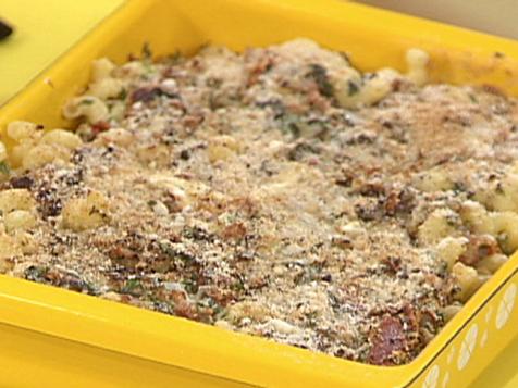 Spinach and Hot Ham Fake-Baked Pasta with a Crispy Top