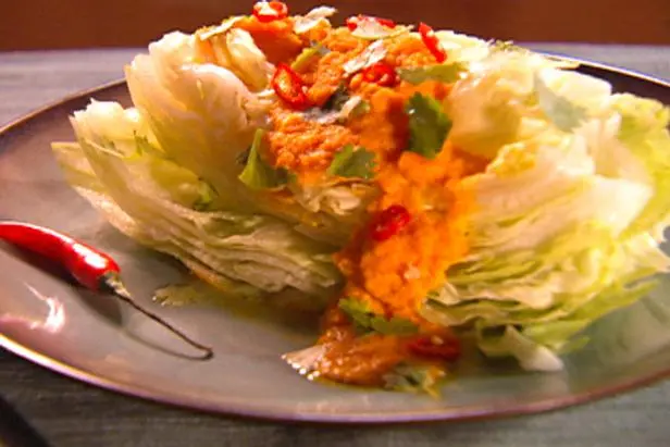 Iceberg Lettuce with Carrot Ginger Soy Dressing with Cilantro and Red ...