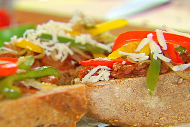 Meatball Heros with Tri-Colored Peppers image