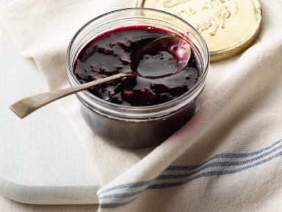 Ina Garten's Blueberry Sauce for the Going, Going, Gone episode of Barefoot Contessa, as seen on Food Network.