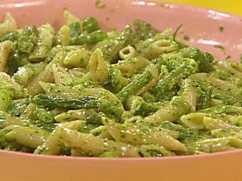 Three Vegetable Penne with Tarragon-Basil Pesto