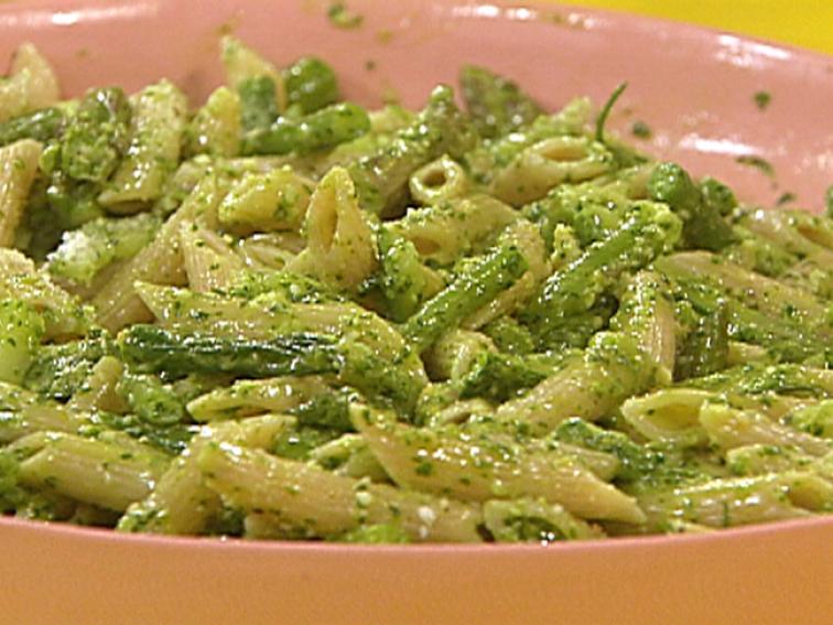 Three Vegetable Penne with TarragonBasil Pesto Recipe Rachael Ray