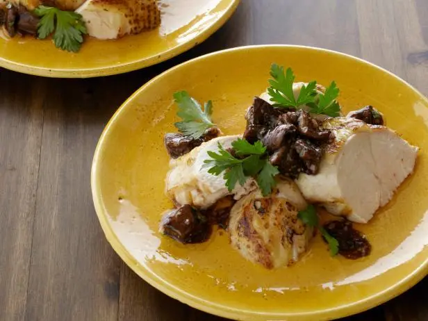 Grilled Chicken Breasts with Shiitake Mushroom Vinaigrette Recipe | Bobby Flay | Food Network