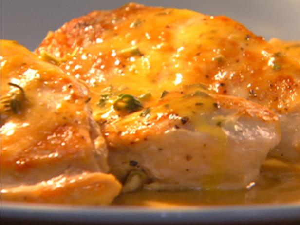 Chicken with Orange-Sage Sauce with Herbed Cheese-Stuffed Bread Twists ...