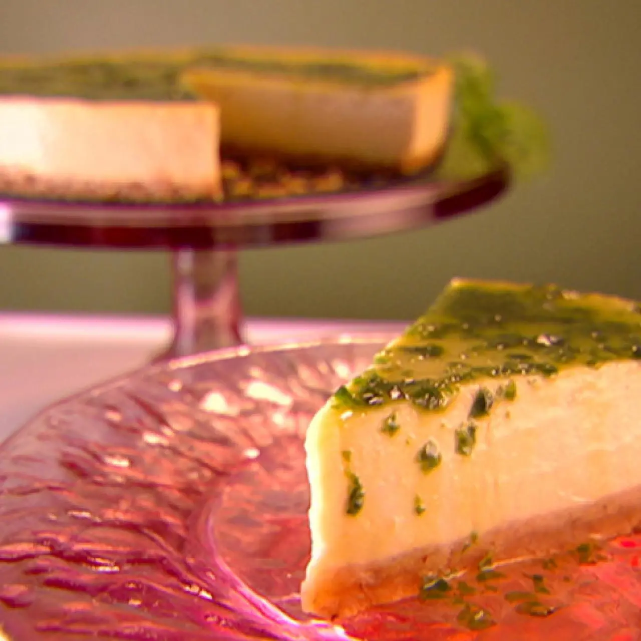 Mango Cheesecake with Basil Lemon Syrup Recipe | Giada De