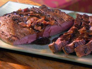 Grilled Flank Steak with Bacon Balsamic Glaze Recipe | Robin Miller ...