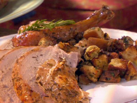 Roasted Turkey with Artichoke-Sausage Stuffing