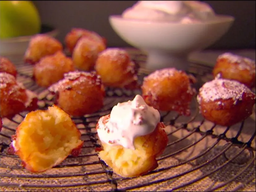 Apple Zeppole with Cinnamon Whipped Cream Recipe | Giada De Laurentiis ...