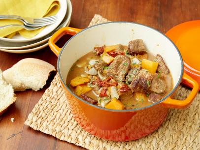 Giada De Laurentii's Beef and Butternut Squash Stew for Apres Ski as seen on Food Network's Everyday Italian