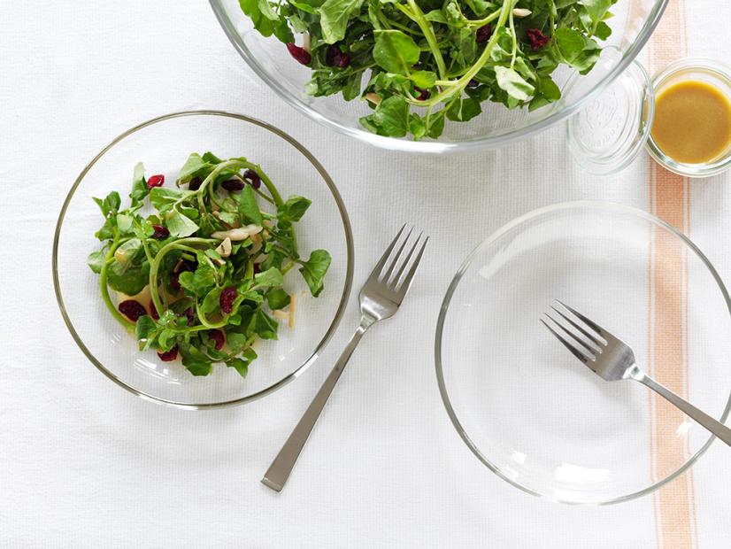 Tyler Florence - Watercress Salad with Dried Fruit and Almonds