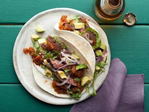 Skirt Steak Tacos with Roasted Tomato Salsa