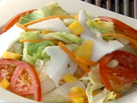 Tossed Salad with Mango, Roasted Coconut and Lime Vinaigrette
