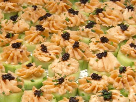 Smoked Salmon Mousse in Cucumber Boats