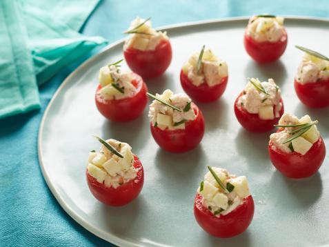 Cherry Tomatoes Stuffed with Chicken Apple Salad