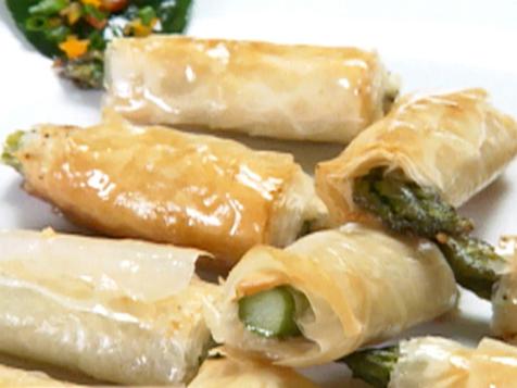 Phyllo Wrapped Asparagus and Boursin