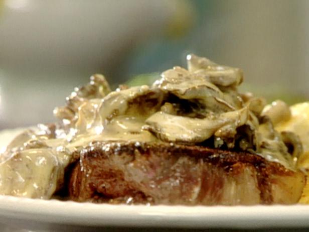 New York Strip Steak with Brandied Mushrooms and Fresh Thyme image