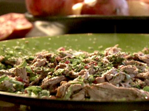 Warm Shredded Lamb Salad with Mint and Pomegranate