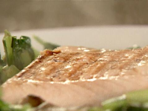 Salmon with Greens and Shiitake Mushrooms