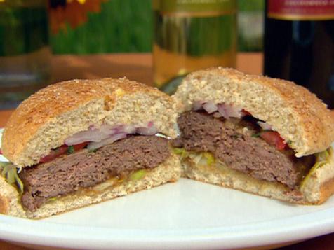 Masala Burgers with Tangy Tamarind Sauce and Red Onion-Mint Relish