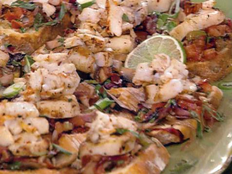 Caribbean Bruschetta with Shrimp and Scallops