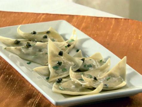 White Bean Ravioli with Brown Butter and Caper Sauce