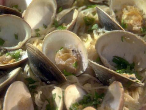 Drunken Clams over Cappellini