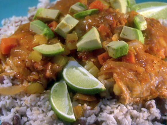 Slow Cooker Chipotle-lime Chicken Thighs Jamaican Rice And Peas Recipe 