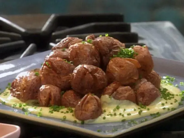 Crispy Twice Cooked New Potatoes with Garlic Aioli Recipe | Tyler Florence | Food Network