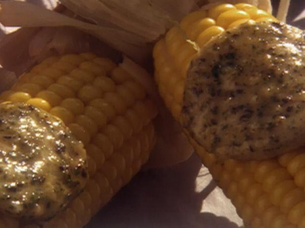Hot Corn with Chimichurri Butter