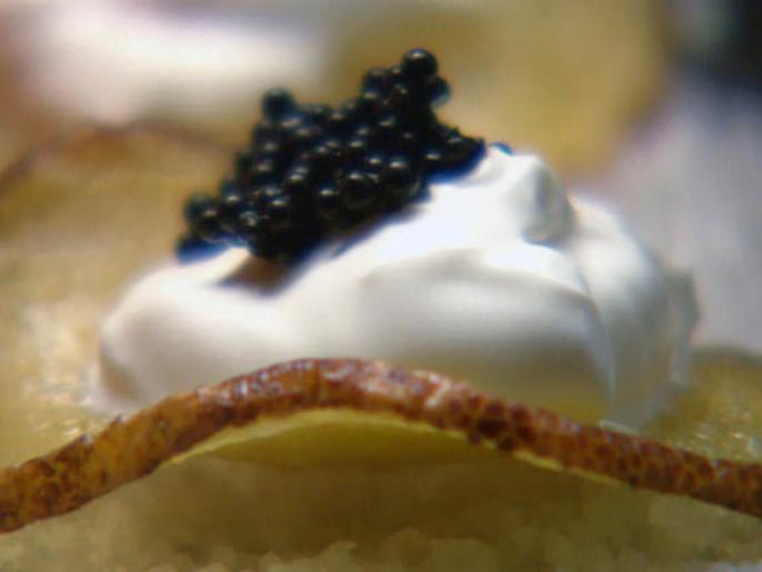 Potato Chips with Creme Fraiche and Caviar Recipe David Tutera Food Network