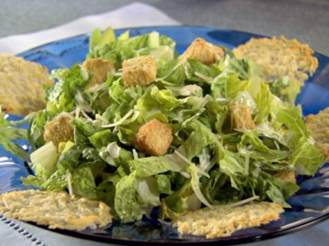 Caesar Salad with Creamy Roasted Garlic Dressing and Parmesan Crisp