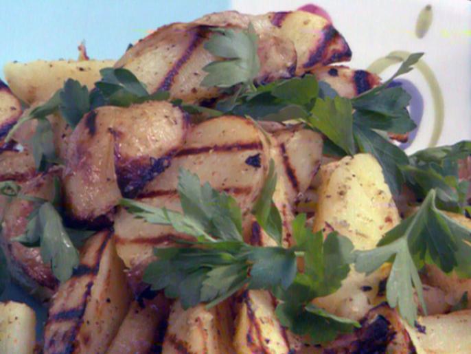 Grilled Yukon Gold Potatoes with RosemaryLemonGarlic Vinaigrette