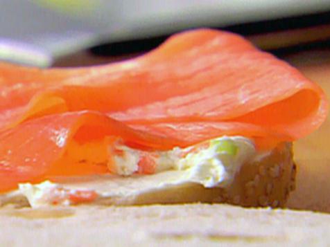 Smoked Salmon and Vegetable Cream Cheese Bagels