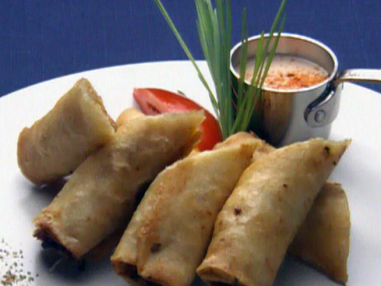Chorizo Cheese Taquito with Tomatillo Mint Salsa Recipe Robert Irvine Food Network