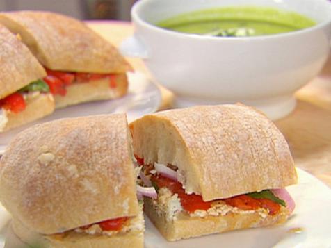 Roasted Pepper and Goat Cheese Sandwiches