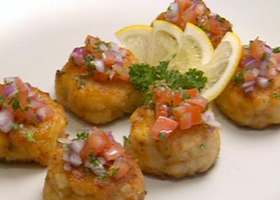 Seafood Cakes with Creme Fraiche Dipping Sauce-image