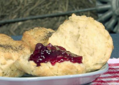 Black Pepper Biscuits with Orange-Blueberry Marmalade