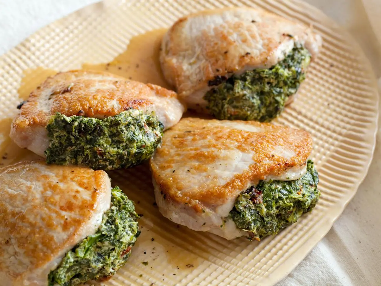 Pork Chops Stuffed with Sun-Dried Tomatoes and Spinach Recipe 