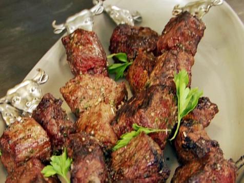 Argentinean Skewers with Sherry Vinegar Steak Sauce and Grilled Scallions