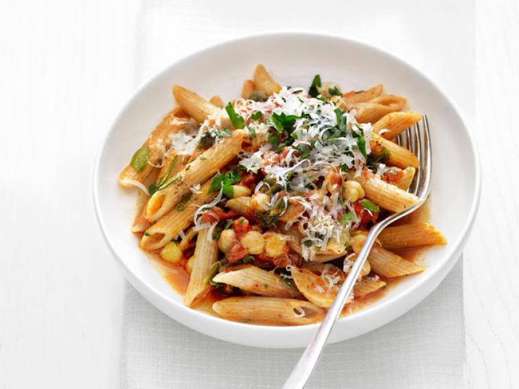 WholeGrain Pasta with Chickpeas and Escarole Recipe Food Network