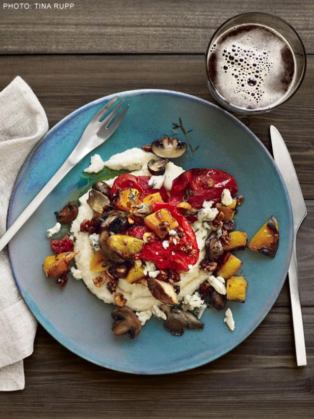 Grits and Roasted Vegetables With Hazelnut Butter image