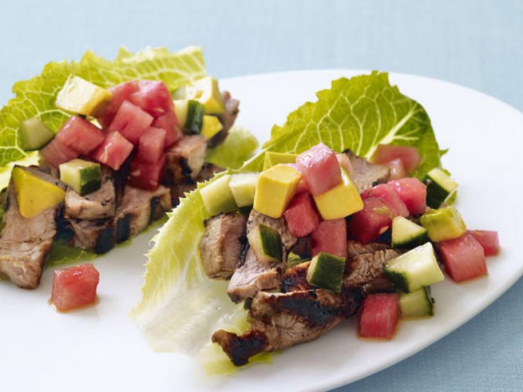 Watermelon Pork Tacos in Lettuce Shells Recipe Guy Fieri Food Network