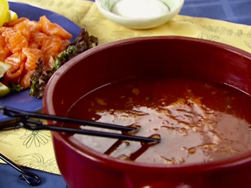 Savory Tomato Shabu Shabu with Seafood Dippers. Danny Boome.Rescue ChefRB-0206